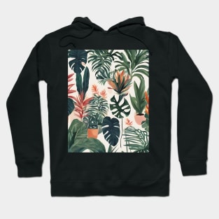 Boho Chic Leaf prints Minimalist Tropical Botanical Plants Hoodie